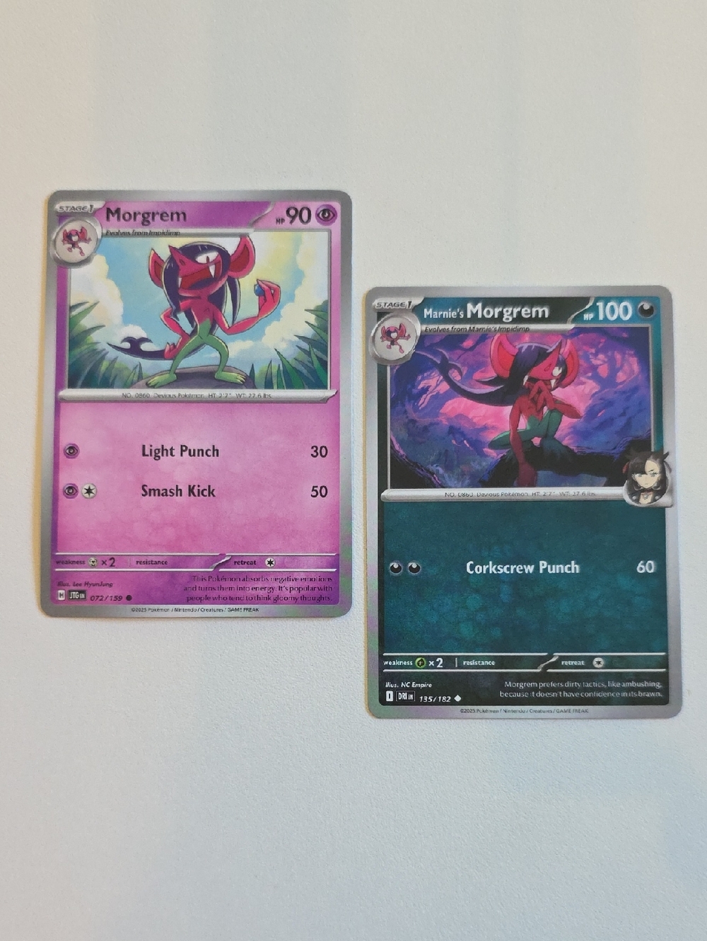 Pokemon Morgrem And Marnie's Morgrem Card